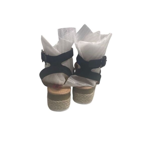 MUDD Women’s Espadrille Sandals Black Sz 6 Ankle Strap Buckle Open Toe New No Bx - Picture 2 of 9